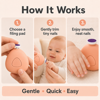 TinyEase™ Baby Nail Trimmer — Safe Electric Filer for Newborns & Toddlers